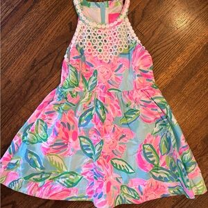 Lilly Pulitzer Pink and Blue Sleeveless Halter Sundress
